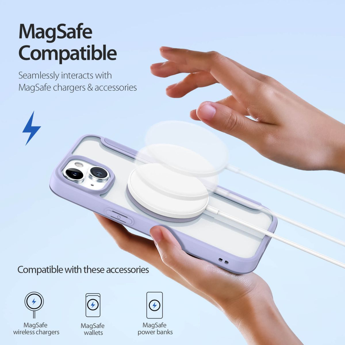 Kaitseümbris kaanega Skin X Pro MagSafe, Apple iPhone 15, sinine, Dux Ducis - Image 3