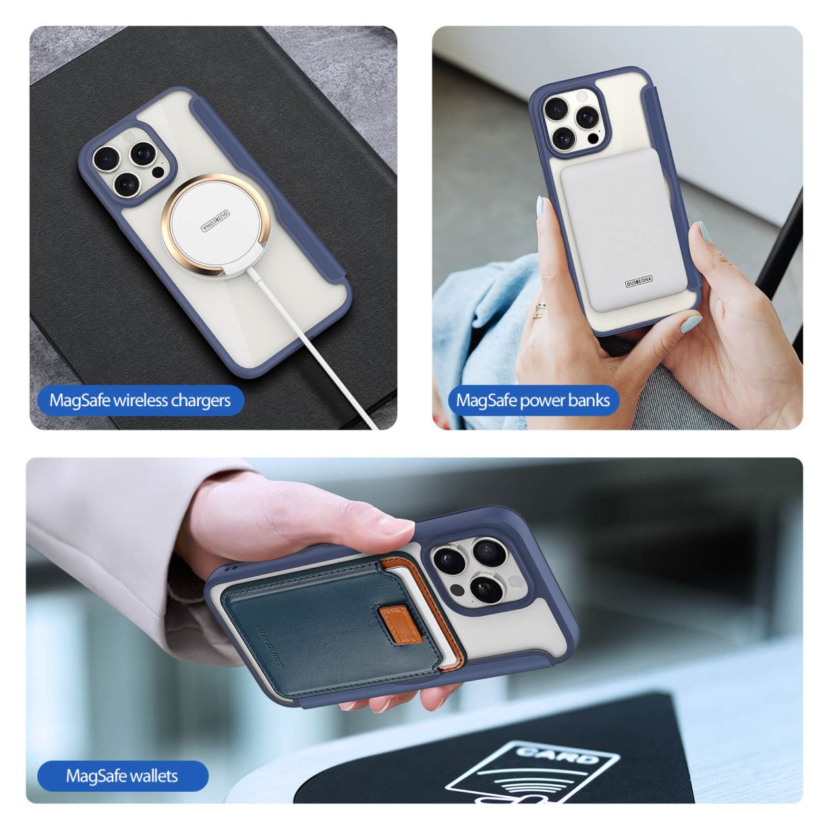 Kaitseümbris kaanega Skin X Pro MagSafe, Apple iPhone 15 Pro Max, sinine, Dux Ducis - Image 4