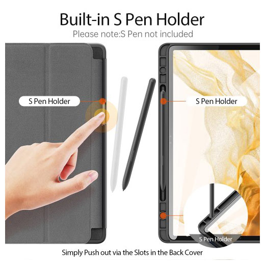 Kaitsekaaned Domo, Samsung Galaxy Tab S7 / S8, must, Dux Ducis - Image 4