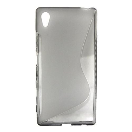 Kaitseümbris Sony Xperia Z5 Premium, kummist, S-disain, tume läbipaistev