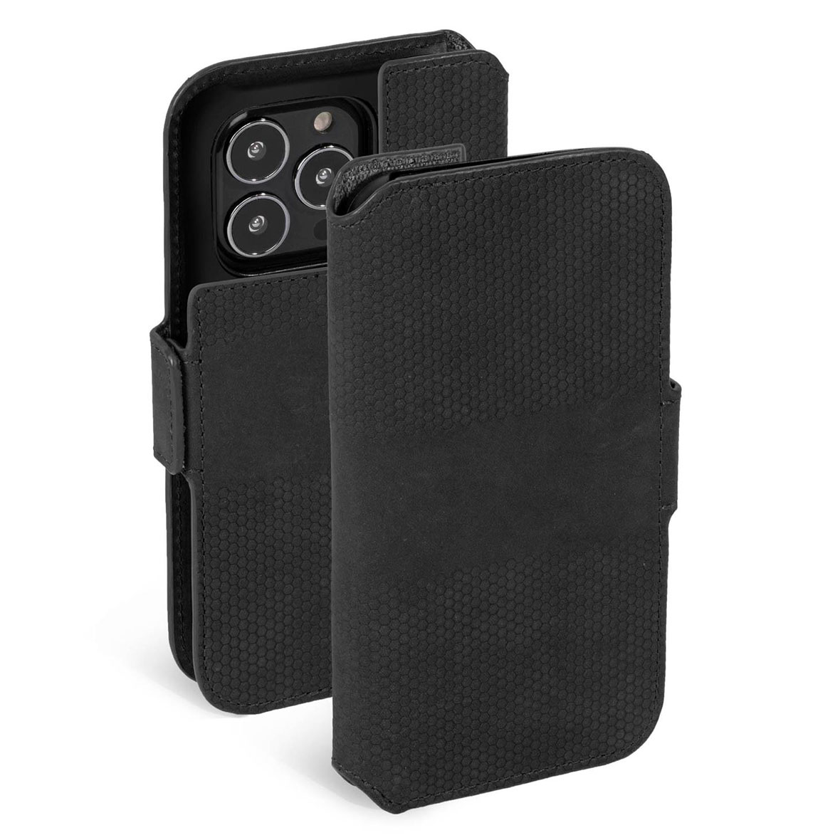 Kaitseümbris kaanega Leather PhoneWallet, Apple iPhone 13 Pro Max, naturaalsest nahast, must, Krusell