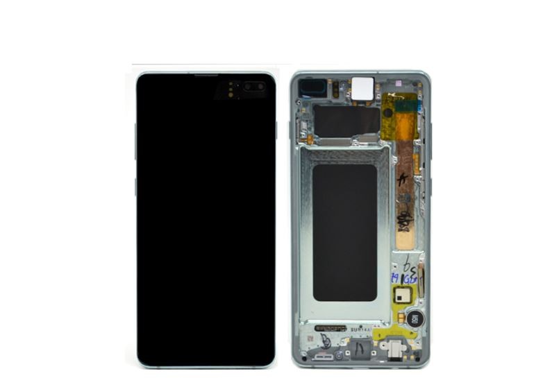 LCD screen Samsung G975F S10 Plus with touch screen and frame Prism Green original (service pack)