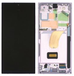 LCD screen Samsung S918 S23 Ultra 5G with touch screen and frame Lavender original (assembled service pack)