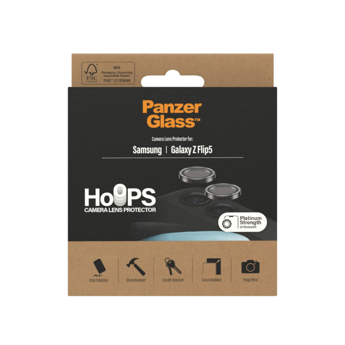 Tagakaamerate kaitseklaasid Hoops, Samsung Galaxy Z Flip5, PanzerGlass - Image 3