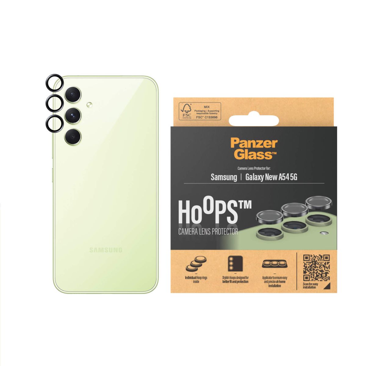 Tagakaamerate kaitseklaasid Hoops, Samsung Galaxy A55 5G, PanzerGlass - Image 2