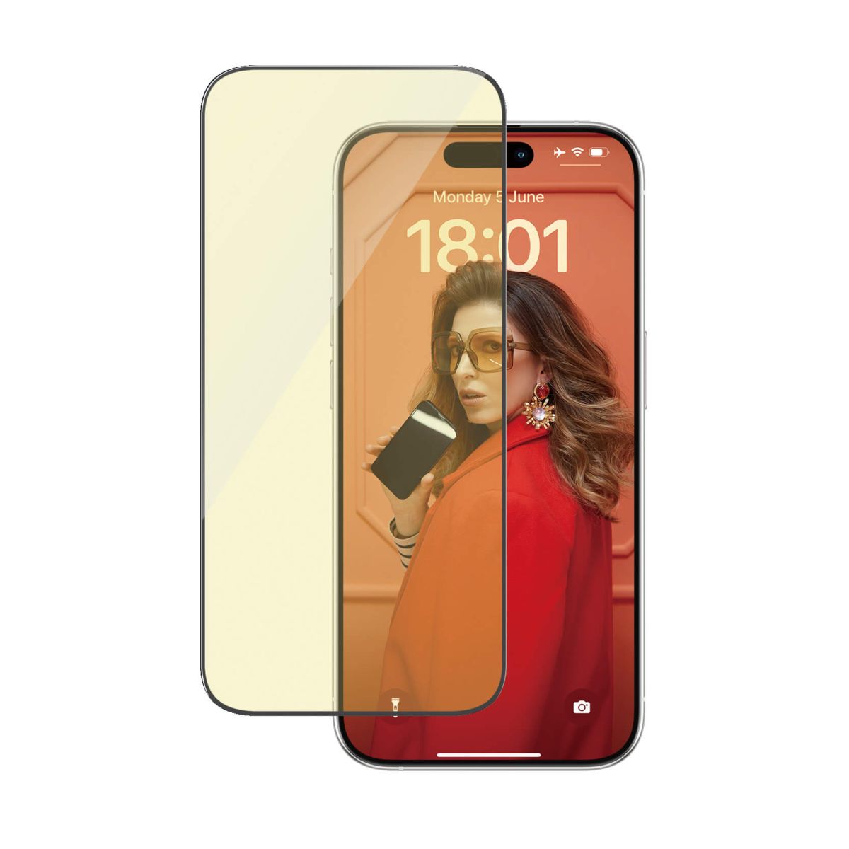 Kaitseklaas silmasõbralik Apple iPhone 15 Pro, peegeldumise ja sinise valguse vastane, Ultra-Wide Fit, PanzerGlass