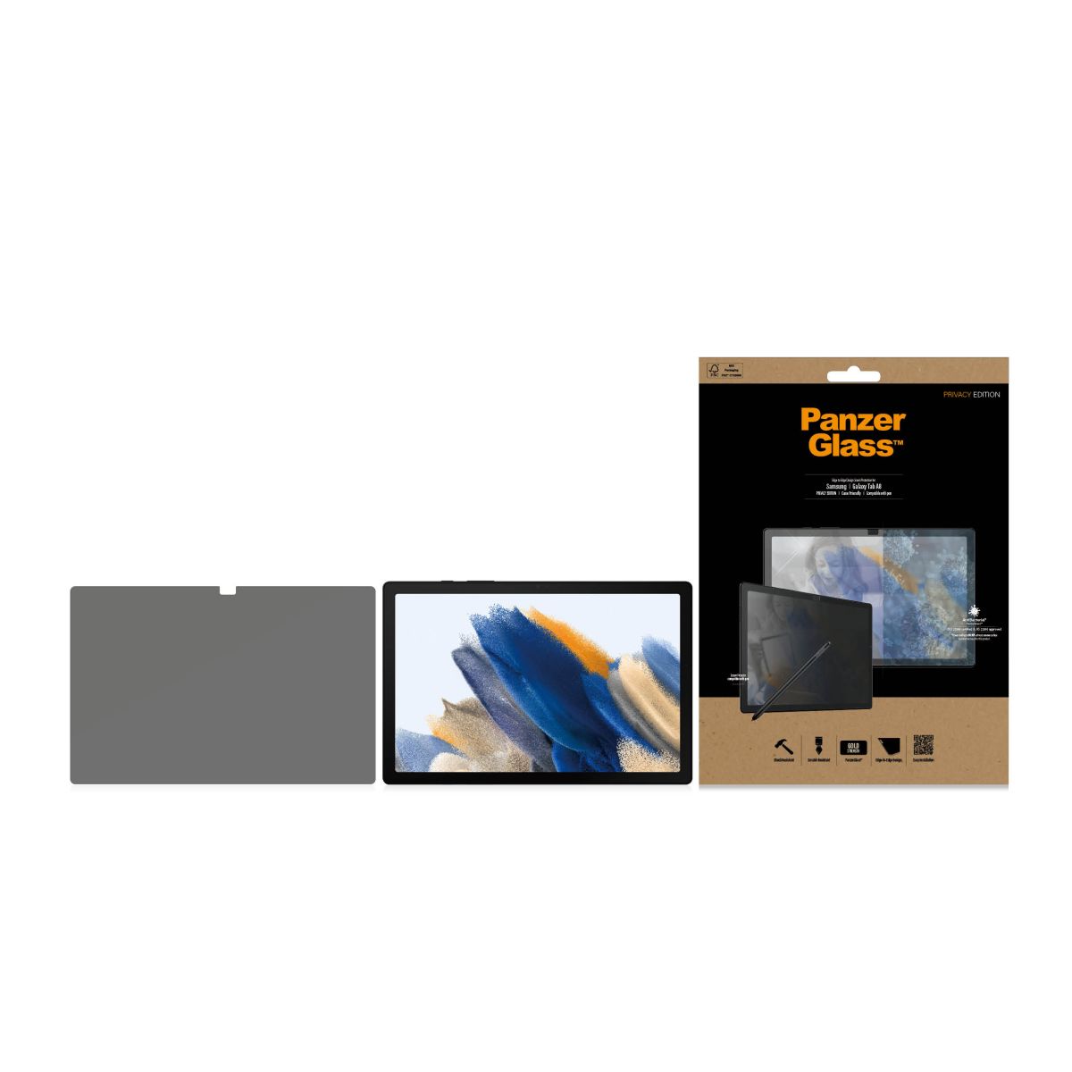 Kaitseklaas privaatsusfiltriga, Samsung Galaxy Tab A8 10.5 (2021/2022), ümbrisesõbralik, PanzerGlass - Image 5