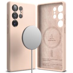 Kaitseümbris Silicone Magnetic, Samsung Galaxy S25 Ultra, heleroosa, MagSafe ühilduv, Ringke