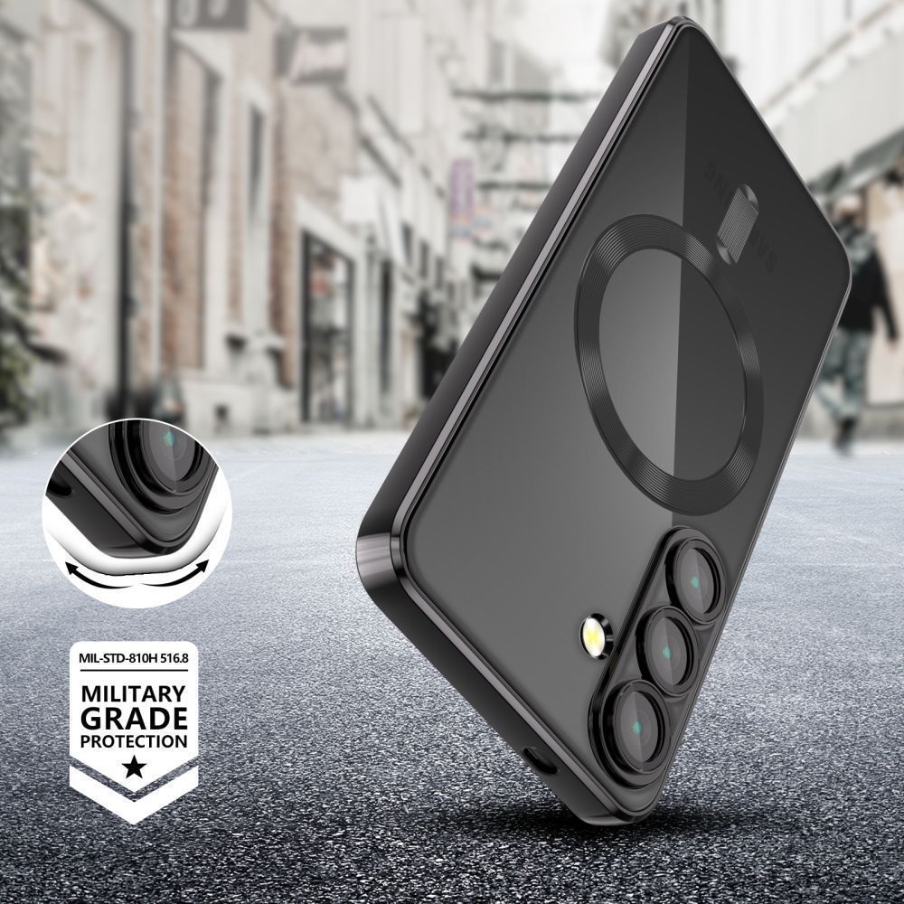 Kaitseümbris MagFlex MagSafe, Samsung Galaxy S25 FE, läbipaistev musta ääre ja Qi2/MagSafe ringiga, Tech-Protect - Image 4