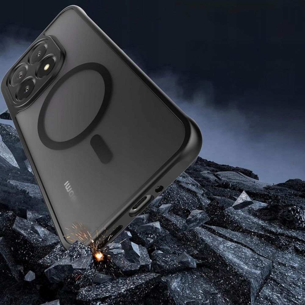 Kaitseümbris Magmat MagSafe, Xiaomi 15T Pro, matt läbipaistev musta äärega, Qi2/MagSafe ühilduv, Tech-Protect - Image 3