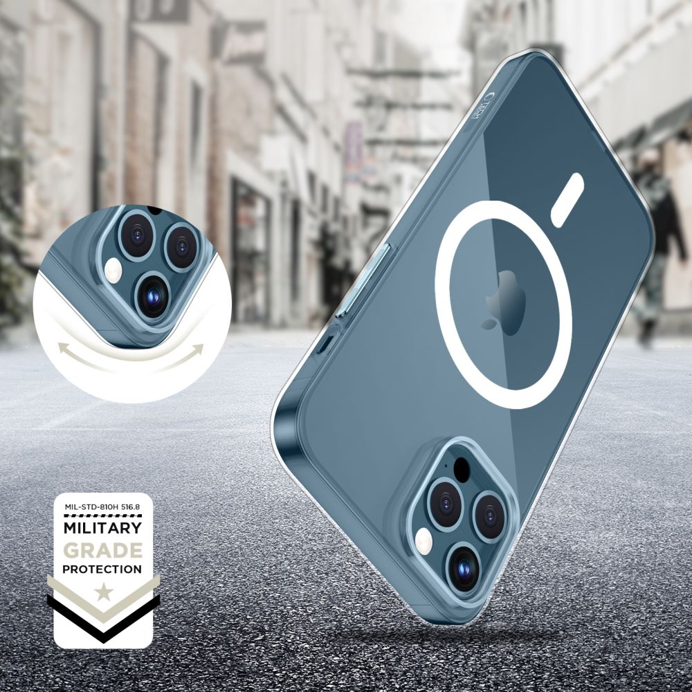 Kaitseümbris FlexAir MagSafe, Apple iPhone 12 / 12 Pro, läbipaistev valge MagSafe ringiga, Tech-Protect - Image 2