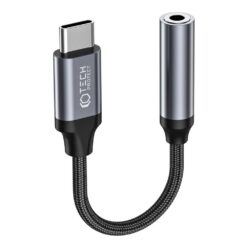 Kõrvaklapipistiku adapter USB-C otsik -> 3.5mm pesa, must, Tech-Protect