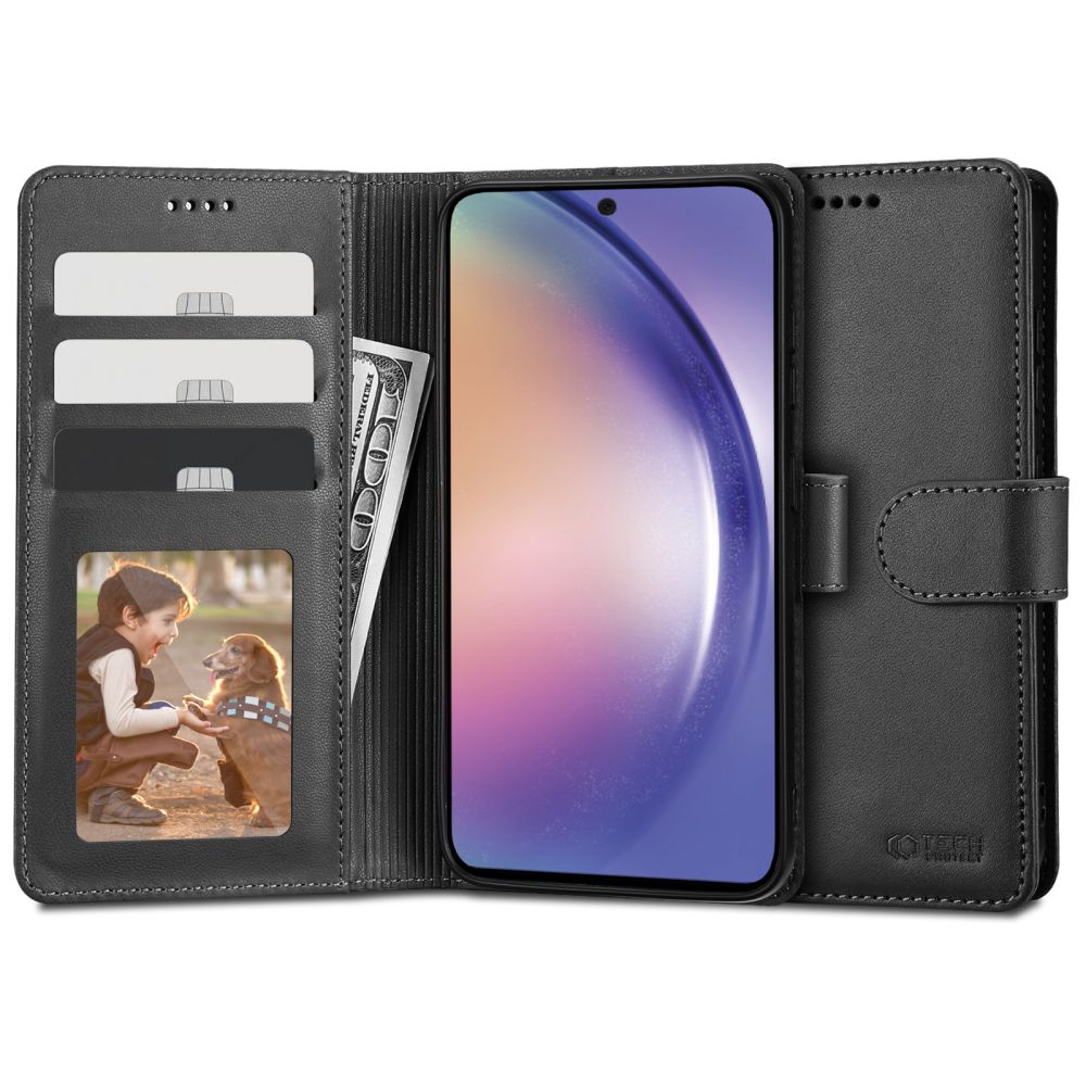 Kaitseümbris kaanega Wallet, Samsung Galaxy A54 5G, must, Tech-Protect