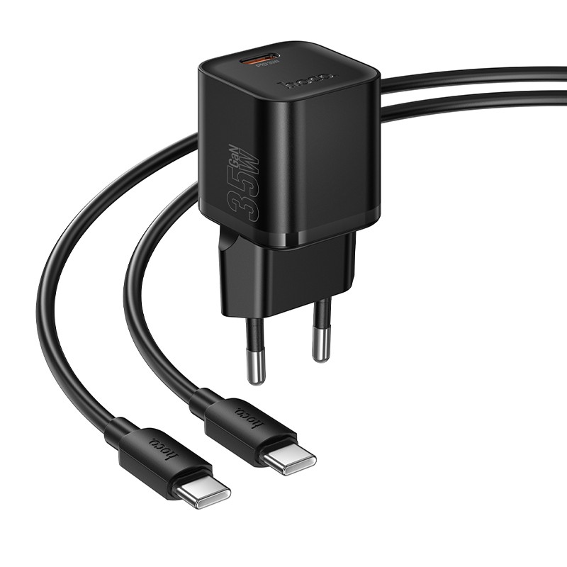 Laadija Hoco N66 35W GaN USB-C/USB-A + USB-C to USB-C cable 1.0m must - Image 2