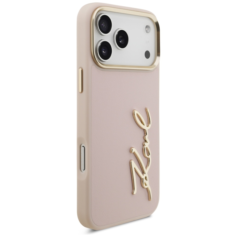 Karl Lagerfeld case PU leather case with Karl script logo and metal camera buttons for iPhone 17 Pro Max black - Image 4