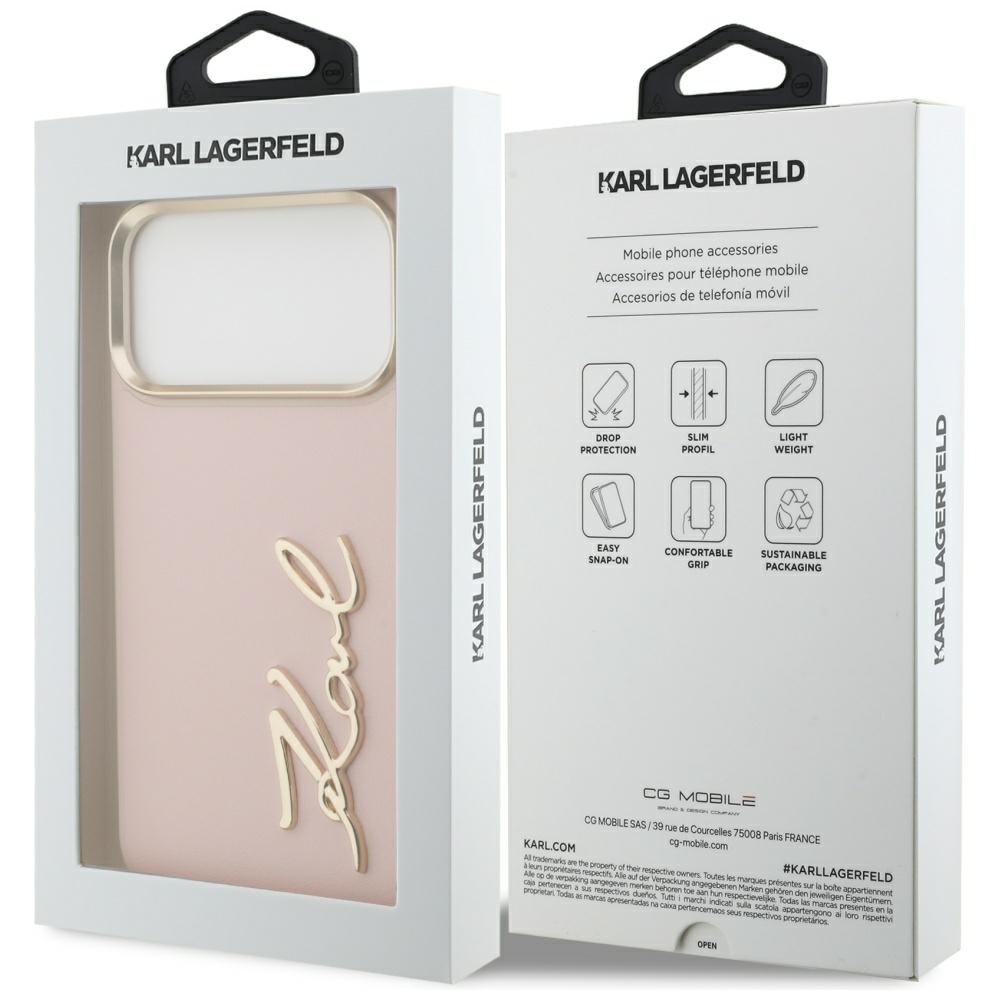 Karl Lagerfeld case PU leather case with Karl script logo and metal camera buttons for iPhone 17 Pro Max black - Image 8