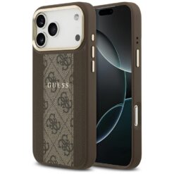 Guess case for iPhone 17 Pro Max HC MAGSAFE PU W/ 4G PU STRIPE brown