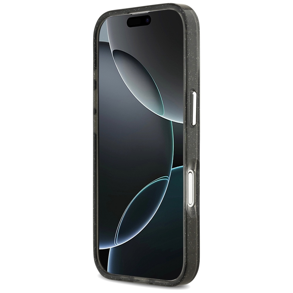 Karl Lagerfeld case Magsafe IML glitter case metal camera frame and buttons Karl and Choupette sketch logo for iPhone 17 transparent - Image 5