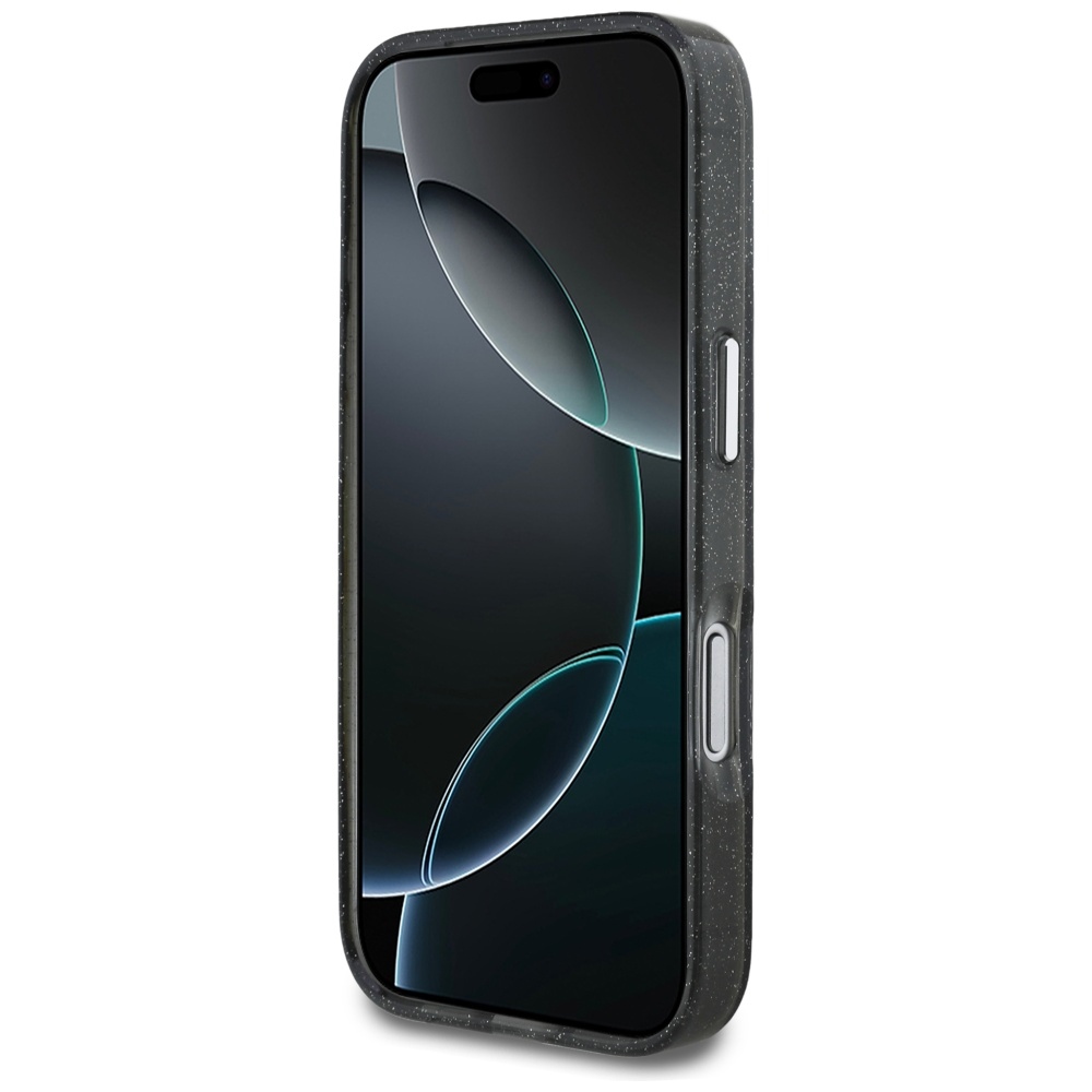 Karl Lagerfeld case Magsafe IML glitter case metal camera frame and buttons Karl and Choupette sketch logo for iPhone 17 Pro transparent - Image 5