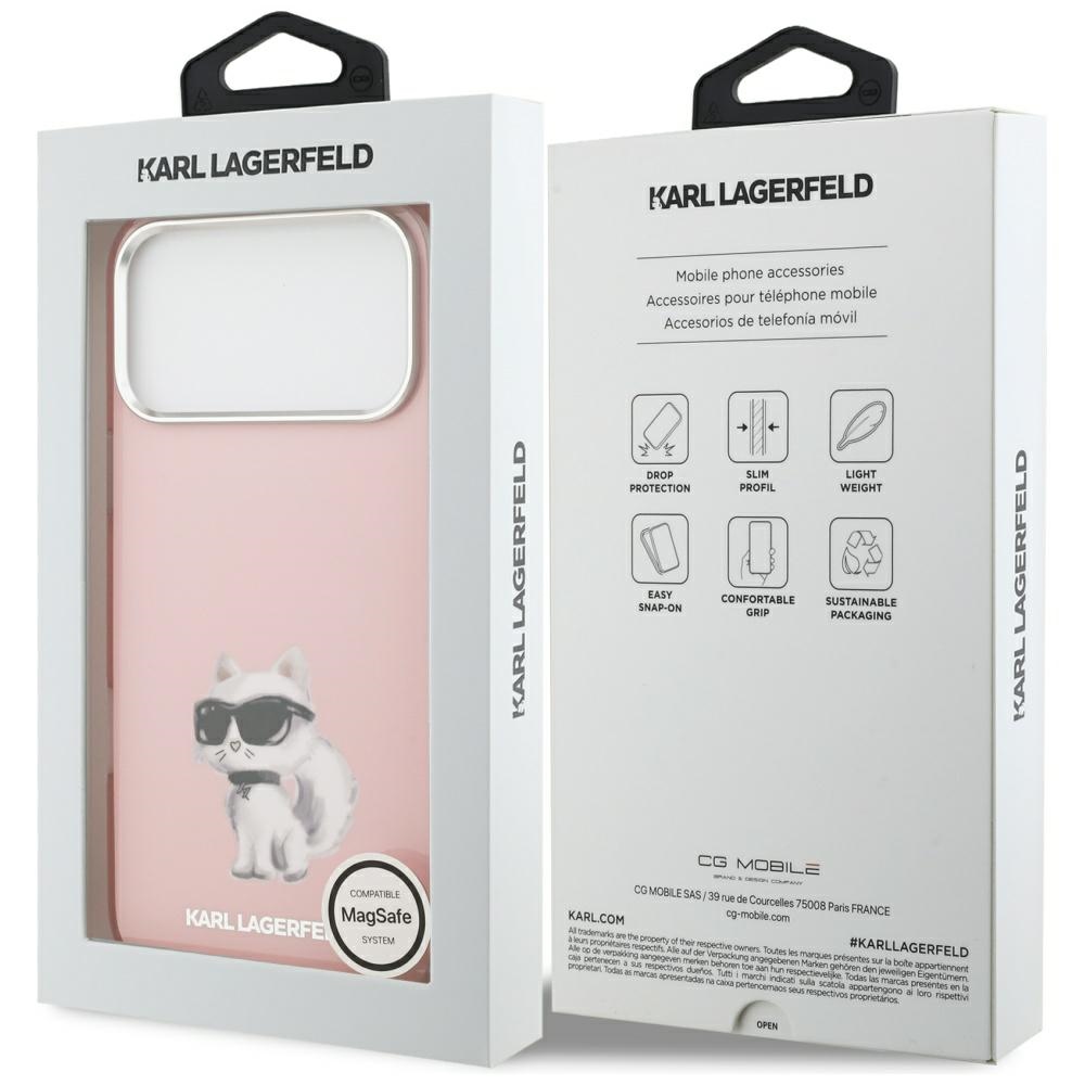 Karl Lagerfeld IML Aquarelle Choupette & Logo MagSafe case for iPhone 17 Pro pink - Image 8