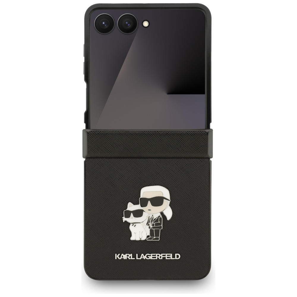 Karl Lagerfeld Saffiano Karl&Choupette Pin case for Samsung Galaxy Z Flip7 black - Image 2