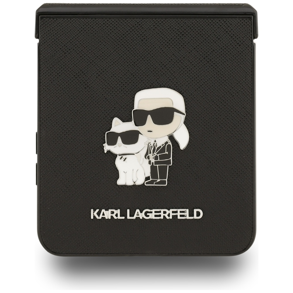 Karl Lagerfeld Saffiano Karl&Choupette Pin case for Samsung Galaxy Z Flip7 black - Image 5
