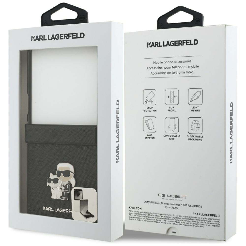 Karl Lagerfeld Saffiano Karl&Choupette Pin case for Samsung Galaxy Z Flip7 black - Image 8