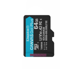 Kingston memory card 64GB SDXC Canvas Go Plus Gen4 200MB/s C10 UHS-I U3 V30