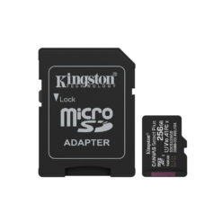 Kingston memory card 256GB microSDXC Canvas Select Plus Gen3 150MB/s A1 Card + Adapter