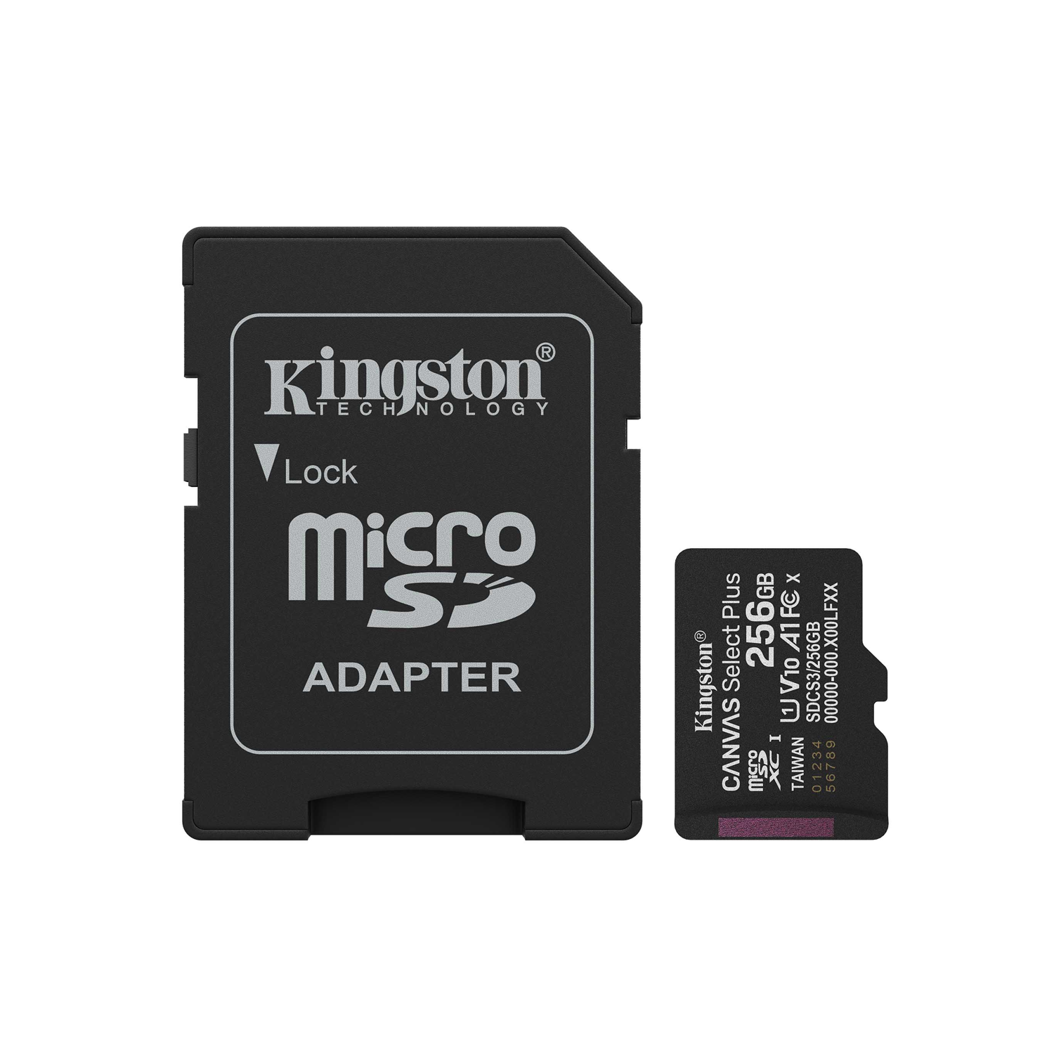 Kingston memory card 256GB microSDXC Canvas Select Plus Gen3 150MB/s A1 Card + Adapter