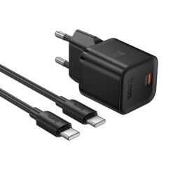 Laadija Hoco N66 35W GaN USB-C/USB-A + USB-C to USB-C cable 1.0m must