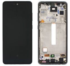 LCD screen Samsung A528 A52S 2021 with touch screen and frame Awesome Black original (assembled pack)