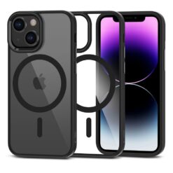 Kaitseümbris Magmat MagSafe, Apple iPhone 13 mini / iPhone 12 mini, läbipaistev musta äärega, MagSafe ühilduv, Tech-Protect