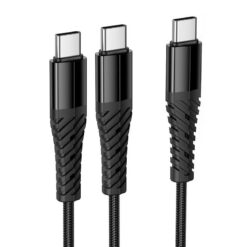 USB cable HOCO X123 2in1 USB-C to 2xUSB-C 1m black