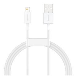 USB-kaabel Apple iPhone Lightning otsikuga Superior, 2.4A, 1m, valge, Baseus