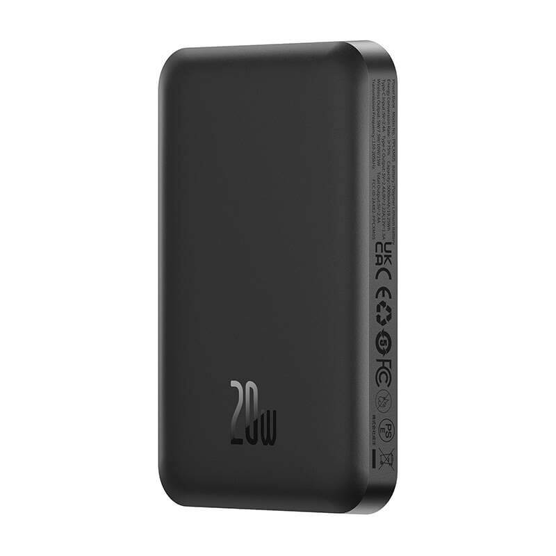 Akupank juhtmevaba laadimisega + USB-C pesaga, 5000 mAh, 20W, MagSafe, must, Magnetic Mini, Baseus - Image 3