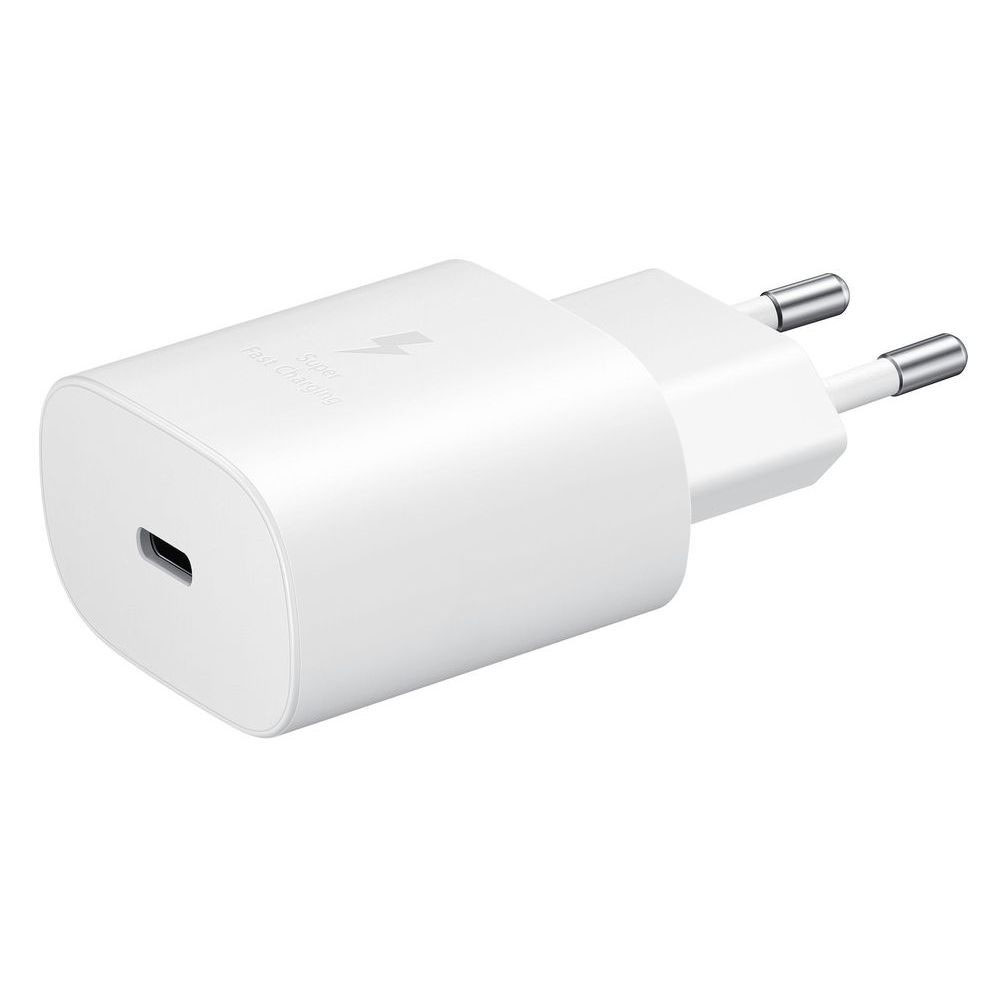Toalaadija adapter USB-C juhtmele, 25W, Super Fast Charging kiirlaadimine, valge, Samsung