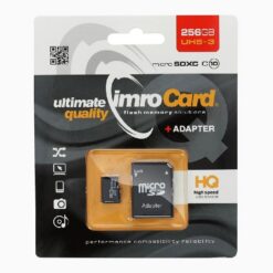 Memory card IMRO MicroSD 256GB 100MB/s (class10 UHS 3 4K) + SD Adapter