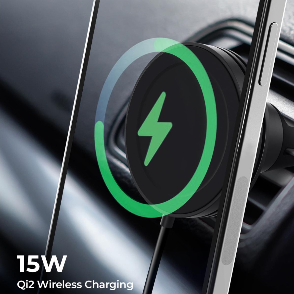 Juhtmevaba laadimisega autohoidik ventilatsiooniavasse Velox Mini Qi2, MagSafe magnetkinnitusega, 15W, iOttie - Image 2