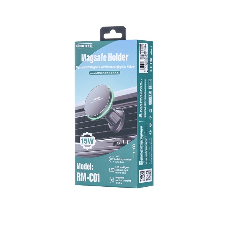 Laadija-hoidjaga magnetauto Remax RM-C01 MagSafe 15W must - Image 2