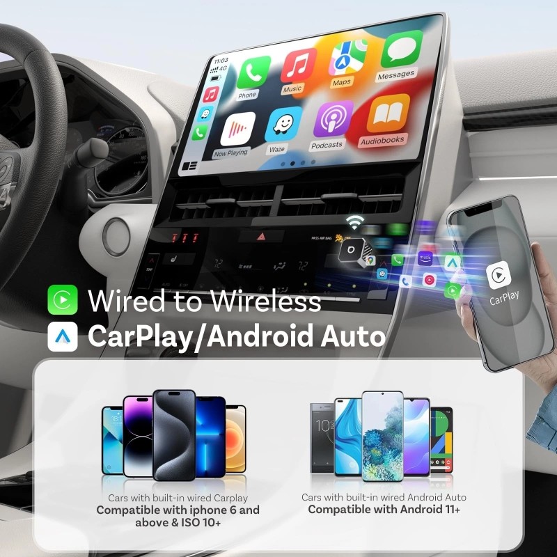 Traadita CarPlay/Android Auto adapter Ottocast Mini Cube must - Image 2