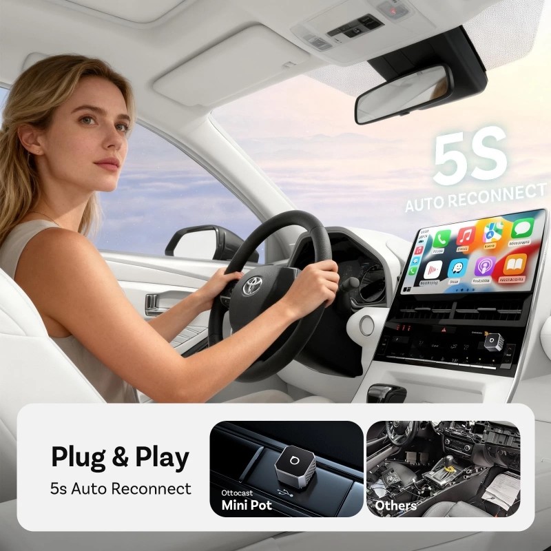 Traadita CarPlay/Android Auto adapter Ottocast Mini Cube must - Image 5