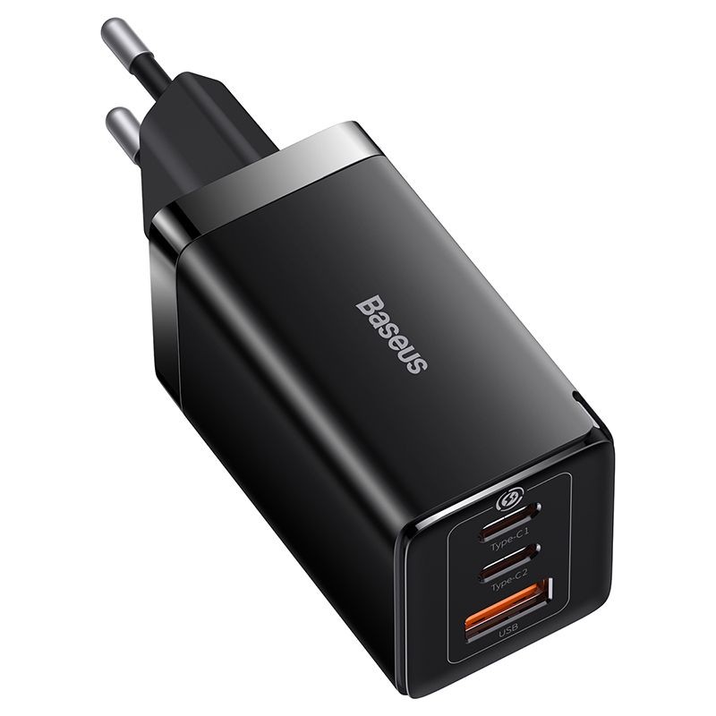 Laadija Baseus GaN5 Pro 65W 2xUSB-C/USB-A + USB-C to USB-C cable must CCGP120201 - Image 3