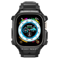 Kaitseümbris kellarihmaga Rugged Armor Pro, Apple Watch Ultra 3 / Ultra 2 / Ultra, must, Spigen