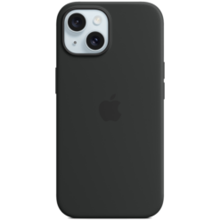 Apple iPhone 15 Silicone Case with MagSafe Black - (uus)