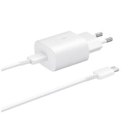 Toalaadija USB-C otsikuga (adapter 25W + USB-C kaabel 1m), Super Fast Charging kiirlaadimine, valge, Samsung