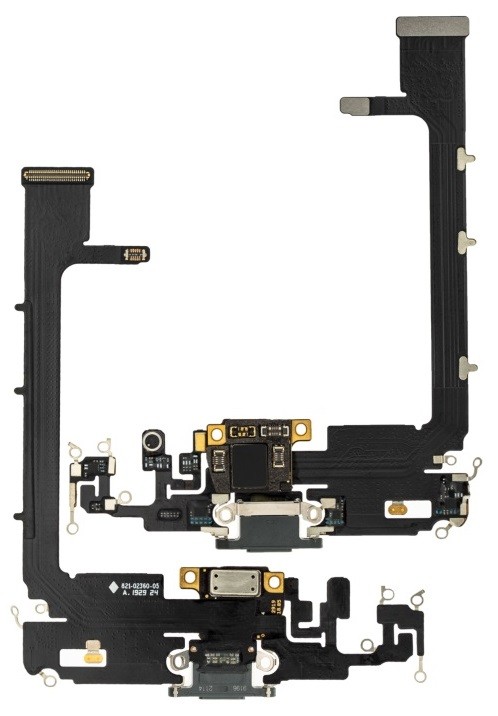 Flex for iPhone 11 Pro Max for charging connector with microphone Space Grey original (used Grade A)