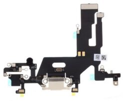 Flex for iPhone 11 for charging connector with microphone White original (used Grade A)