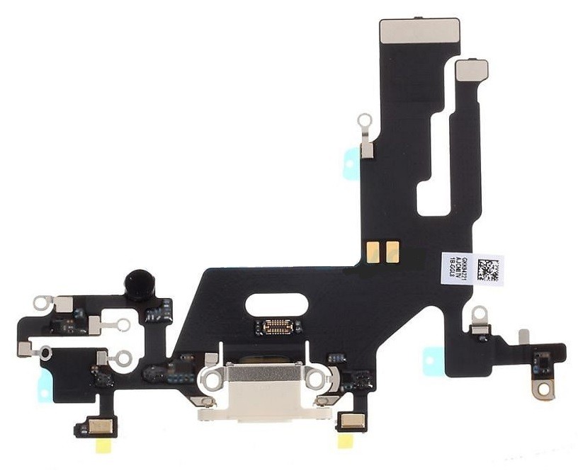 Flex for iPhone 11 for charging connector with microphone White original (used Grade A)