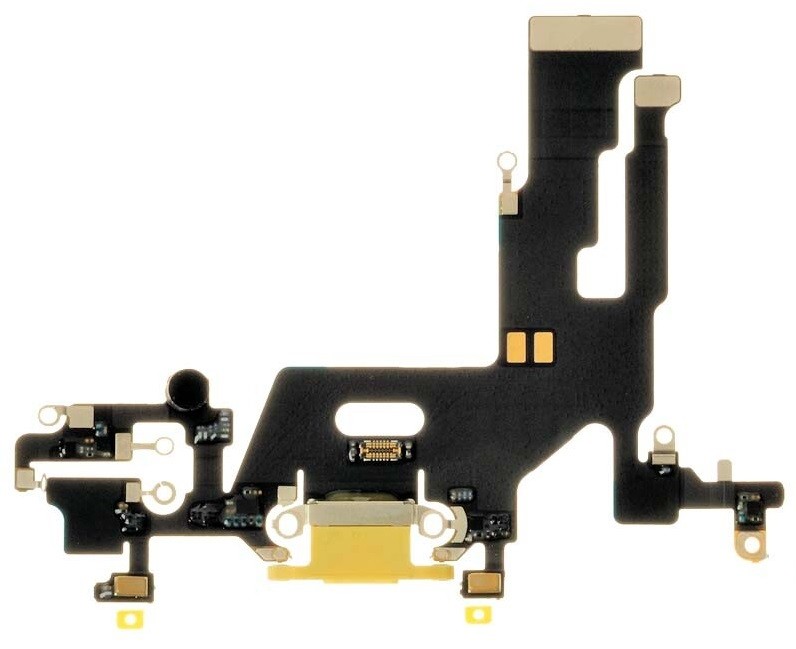 Flex for iPhone 11 for charging connector with microphone Yellow original (used Grade A)